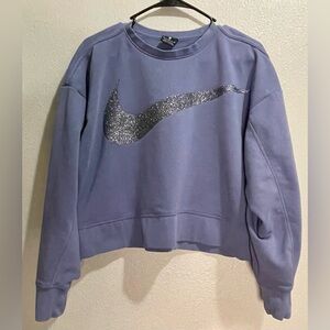 Nike Women's Lavender Sweatshirt with Glitter Logo